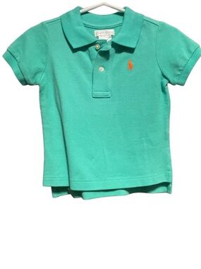 Ralph Lauren Kids Teal Polo with Orange Pony 9MO